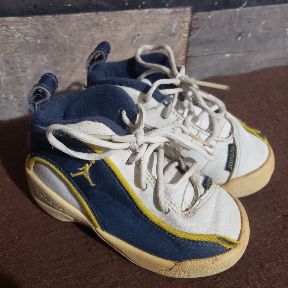 Jordan Kids' White and Blue Sneakers